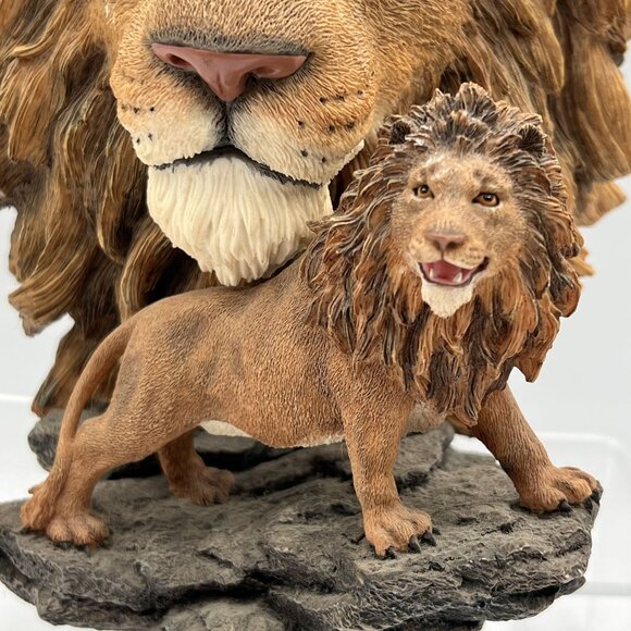 Vintage Majestic Lions Bust & Full Body RARE Statue Collectible Wildlife Decor - Picture 3 of 13